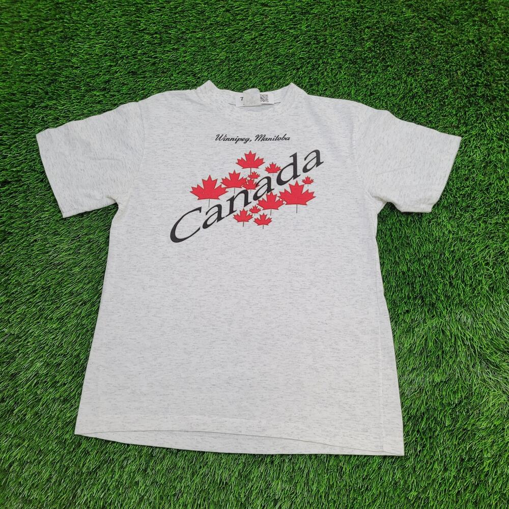 Vintage 90s Canada Maple-Leaf Shirt Womens Medium 19x25 Gray